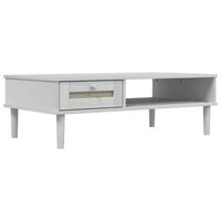 vidaXL Coffee Table SENJA Rattan Look White 100x55x33 cm Solid Wood
