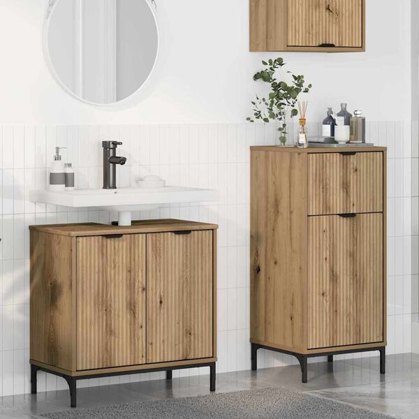 vidaXL Bathroom Furniture Set with Drawer with Shelf 2 pcs Artisan Oak