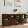 vidaXL Sideboard with LED Lights Brown Oak 164x37x67 cm