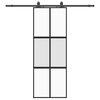 vidaXL Sliding Door with Hardware Set Black 76x205 cm Tempered Glass