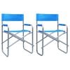 vidaXL Director's Chairs 2 pcs Steel Blue