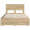 vidaXL Bed Frame with Drawer Sonoma Oak 120 x 200 cm Engineered Wood