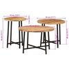 vidaXL Nesting Coffee Tables 3 pcs Solid Wood Mango and Iron