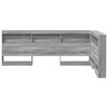 vidaXL Storage Headboard with Shelf Grey Sonoma 120 cm Engineered Wood