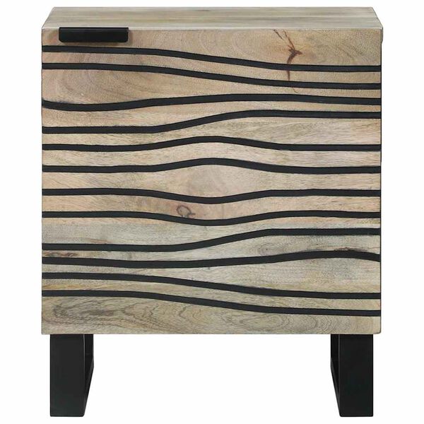 vidaXL Bedside Cabinet White and Black 40 x 33 x 46 cm