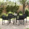 vidaXL Garden Dining Set 5 pcs Black Poly Rattan