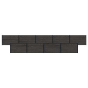vidaXL Fence Panel 9 pcs WPC and Aluminium Black