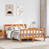 vidaXL Bed Frame with Headboard without Mattress Wax Brown 140x200 cm