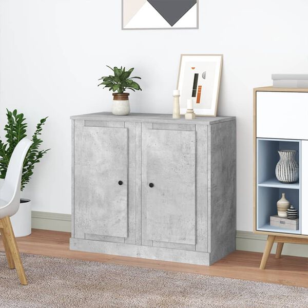 vidaXL Sideboards 2 pcs Concrete Grey 37.5x35.5x67.5 cm Engineered Wood