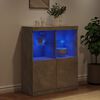 vidaXL Sideboard with LED Lights Concrete Grey 81x37x100 cm