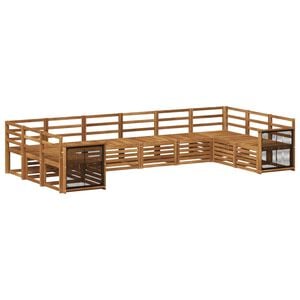 vidaXL Sectional Sofa Set 7 pcs Natural Solid Acacia Wood