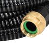 vidaXL Suction Hose with Brass Connectors Black 1.1" 7 m PVC
