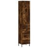 vidaXL Highboard Smoked Oak 34,5x34x180 cm Engineered Wood