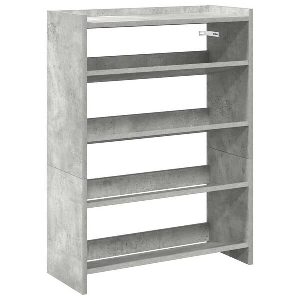 vidaXL Shoe Rack Concrete Grey 60x25x81 cm Engineered Wood