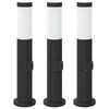 vidaXL Bollard Lights with Outlet 3pcs 50 cm Stainless Steel IP44
