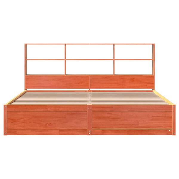 vidaXL Bed Frame without Mattress Wax Brown 180x200 cm Super King Solid Wood Pine