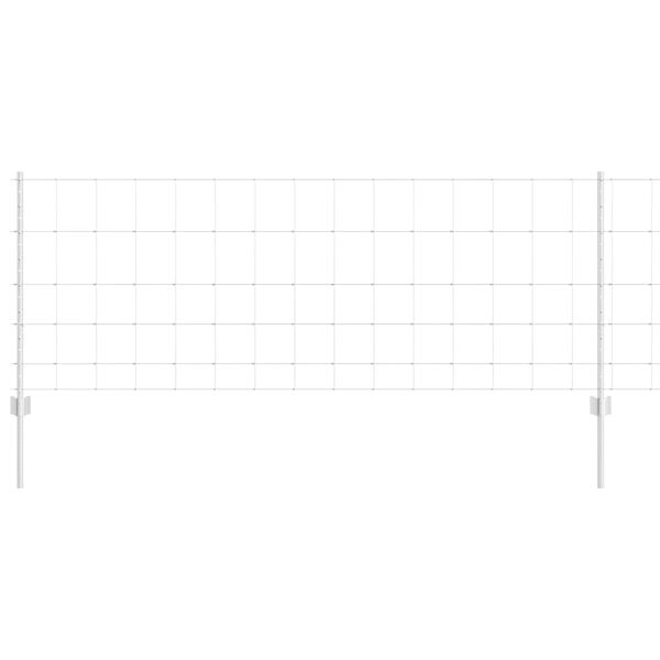 vidaXL Fence with Post Silver 0.8 x 25 m Steel