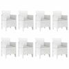 vidaXL Garden Dining Set 9 pcs White Polypropylene