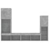 vidaXL 4 Piece TV Wall Units with LED Concrete Grey Engineered Wood