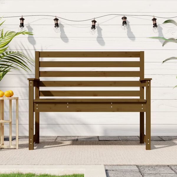 vidaXL Garden Bench Honey Brown 109x48x91.5 cm Solid Wood Pine