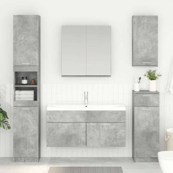 vidaXL Sink cabinet with Storage Concrete Grey Engineered Wood