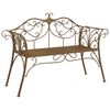 vidaXL Garden Bench 2-Seater 130 x 47 x 90 cm Steel Antique Brown