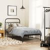 vidaXL Metal Bed Frame without Mattress with Headboard Black 90x200cm