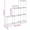 vidaXL Tubular Shelf with Storage White 129 x 27 x 132 cm Aluminium