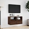 vidaXL TV Wall Cabinets with LED Lights 2 pcs Brown Oak 41x31x45 cm