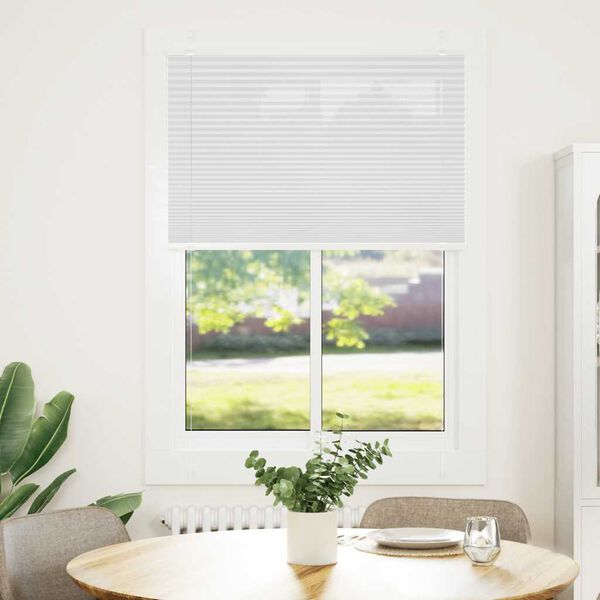 vidaXL Pleated Blind White 85x100 cm Fabric Width 84.4 cm Polyester
