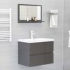 vidaXL Bathroom Mirror High Gloss Grey 60x10.5x37 cm Engineered Wood