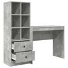 vidaXL Desk with Drawer 2 pcs Concrete Grey