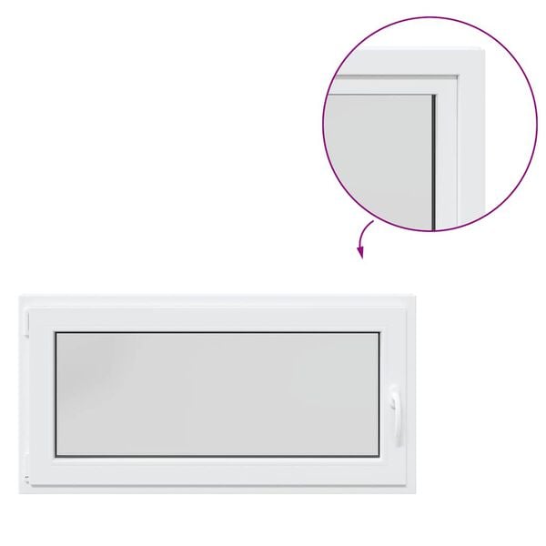 vidaXL Basement Window "RISOR" 120x60 cm Tilt&Turn DIN Left White