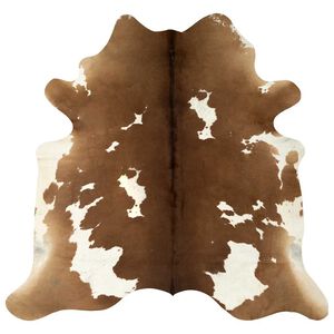 vidaXL Real Cowhide Rug Brown and White 180x220 cm