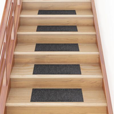 vidaXL Self-adhesive Stair Mats Rectangular 15 pcs 60x25 cm Grey