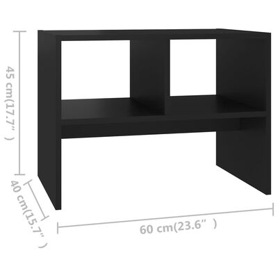 vidaXL Side Table Black 60x40x45 cm Engineered Wood