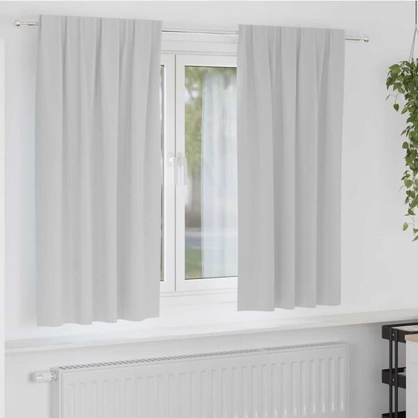 vidaXL Blackout Curtains with Rings 2 pcs Light Grey 175 x 140 cm