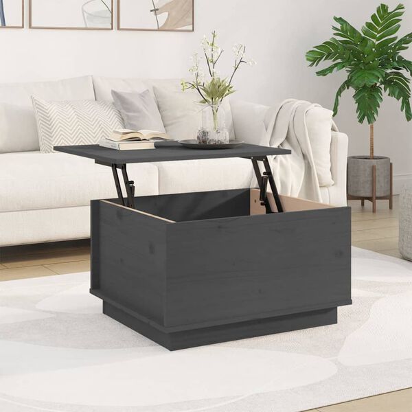 vidaXL Coffee Table Grey 60x50x35 cm Solid Wood Pine