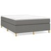 vidaXL Box Spring Bed Frame Dark Grey 140x190 cm Fabric