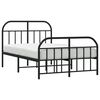 vidaXL Metal Bed Frame without Mattress with Footboard Black 120x200cm