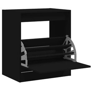 vidaXL Shoe Cabinet Black 60x42x69 cm Engineered Wood