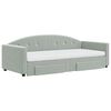 vidaXL Daybed with Trundle and Drawers Light Grey 90x190 cm Velvet