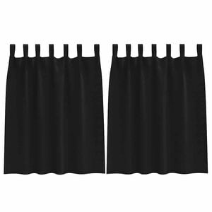 vidaXL Blackout Curtains with Rings 2 pcs Black 140 x 140 cm Polyester