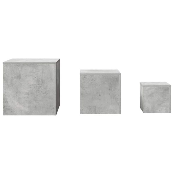 vidaXL Side Tables 3 pcs Concrete Grey Engineered Wood