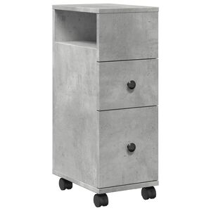 vidaXL Narrow Bathroom Cabinet with Wheels Concrete Grey