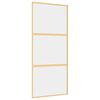 vidaXL Sliding Door Gold 90x205 cm Clear ESG Glass and Aluminium