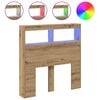 vidaXL Headboard Cabinet with LED Artisan Oak 100x17x102 cm