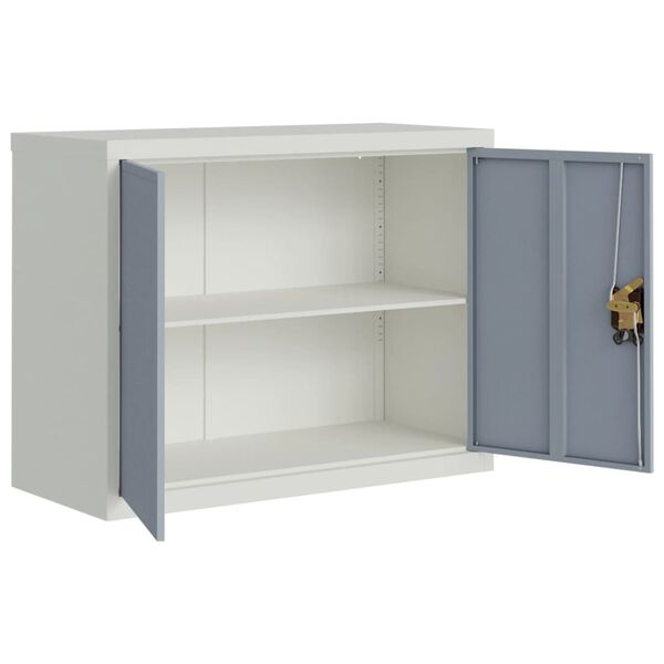vidaXL File Cabinet Light Grey and Dark Grey 90x40x70 cm Steel