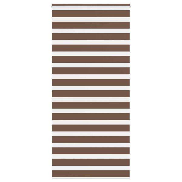 vidaXL Zebra Blind Brown 100x230 cm Fabric Width 95.9 cm Polyester
