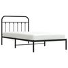 vidaXL Metal Bed Frame without Mattress with Headboard Black 107x203cm